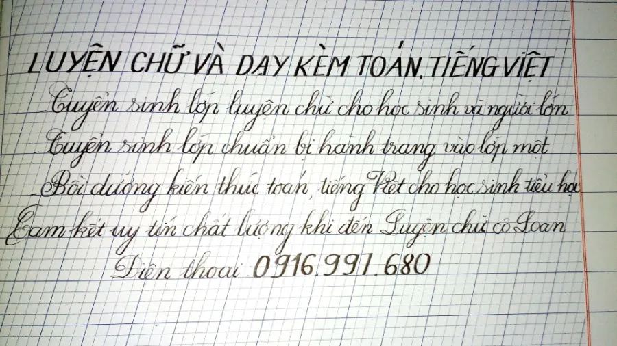 Trung Tâm Luyện Chữ Đẹp Cô Loan